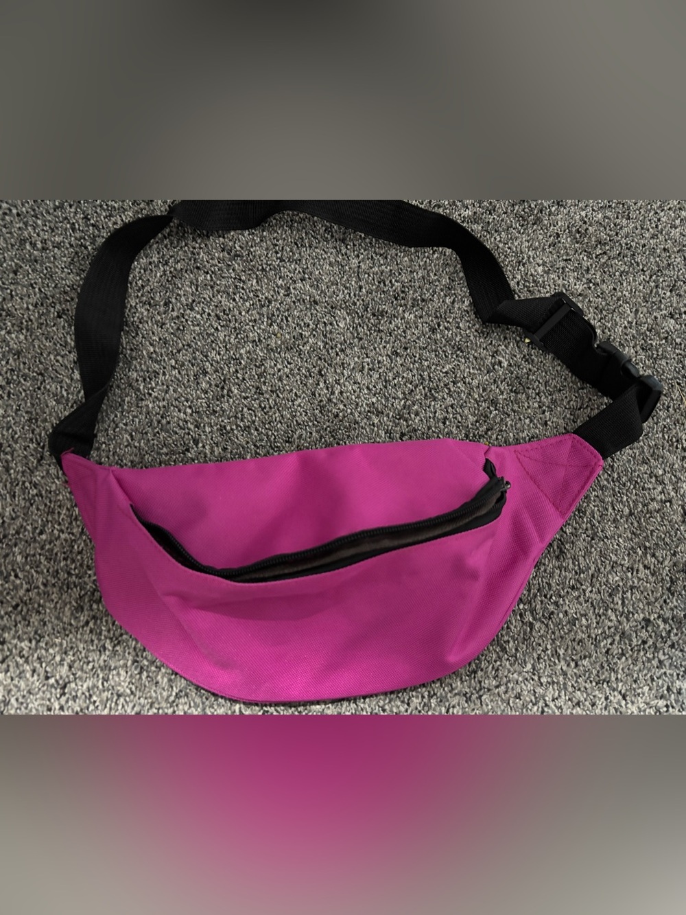 Women's Magenta Crossbody Belt Bag with Adjustable Black Strap